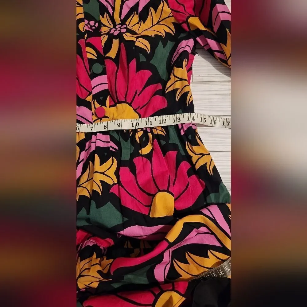 J. Crew Ratti Grandi Tiered Pop Over Dress Beatrice Floral Multi color Size 2